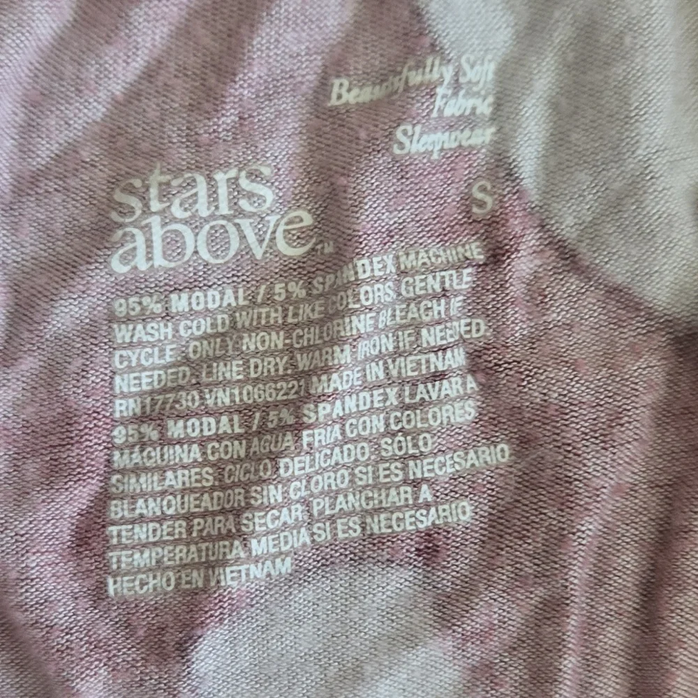 Stars Above Soft Sleepwear Set Shorts Button Up Super Soft Pink Lavender - Picture 6 of 7